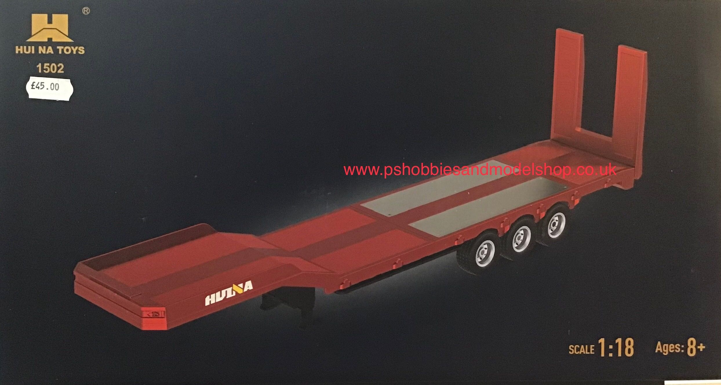 Huina 1502R R/C Red Flatbed trailer