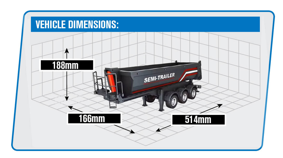 Huina  1509 Dump Truck Bed semi Trailer